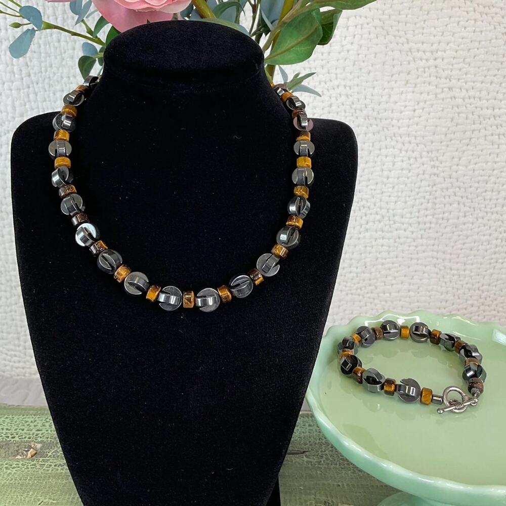 Hematite‎ Bracelet necklace & Bracelet